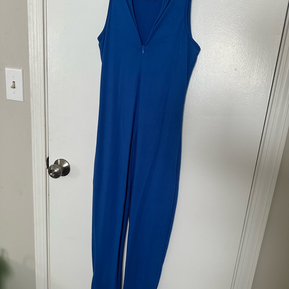 Blue Sleeveless Jumpsuit